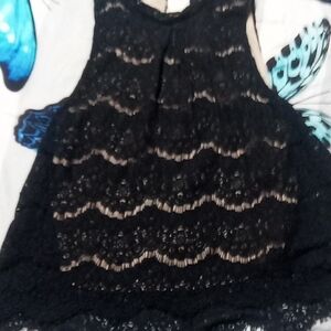 love, Fire Black Lace Blouse